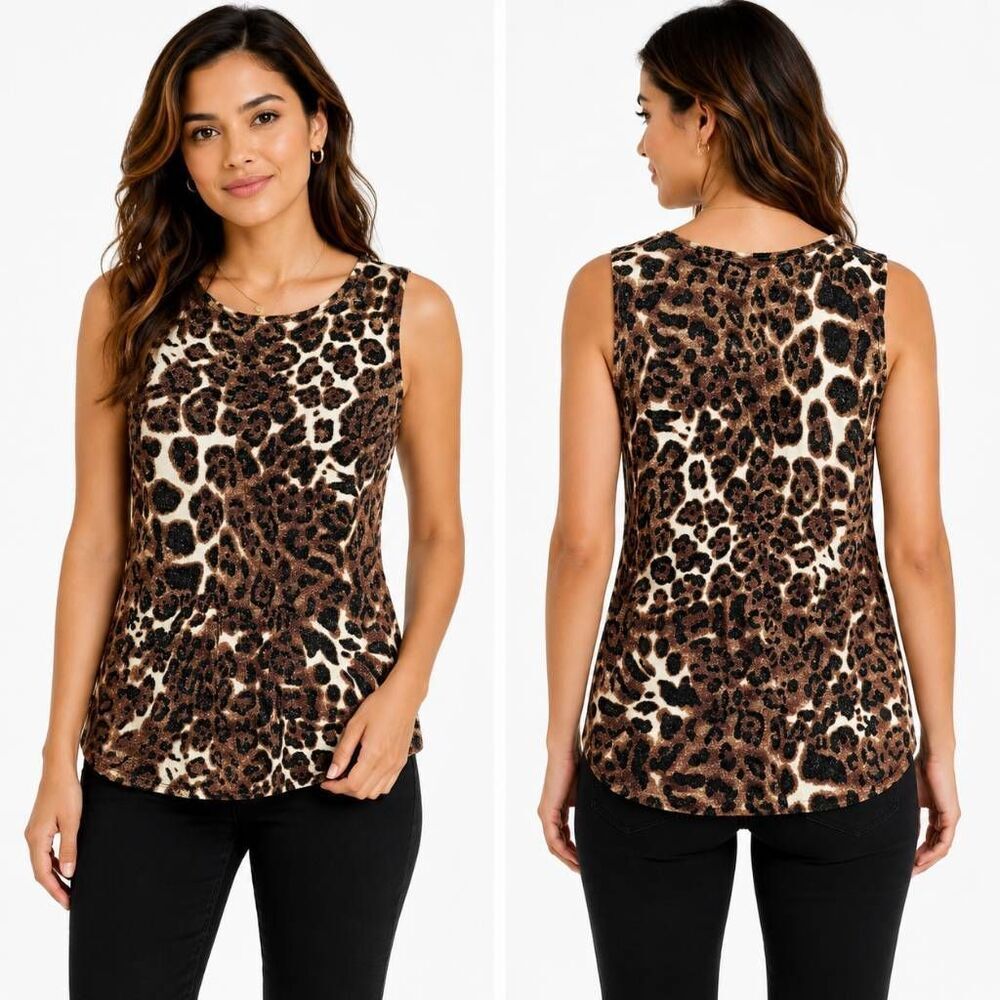 NY Gaurd Animal Sleeveless Blouse Small NWT